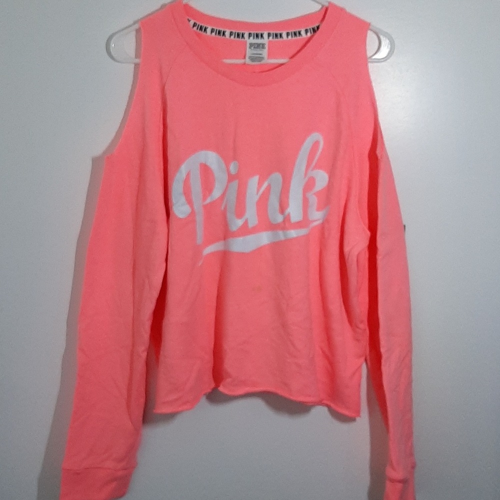 PINK Long Sleeve Off the Shoulder Top